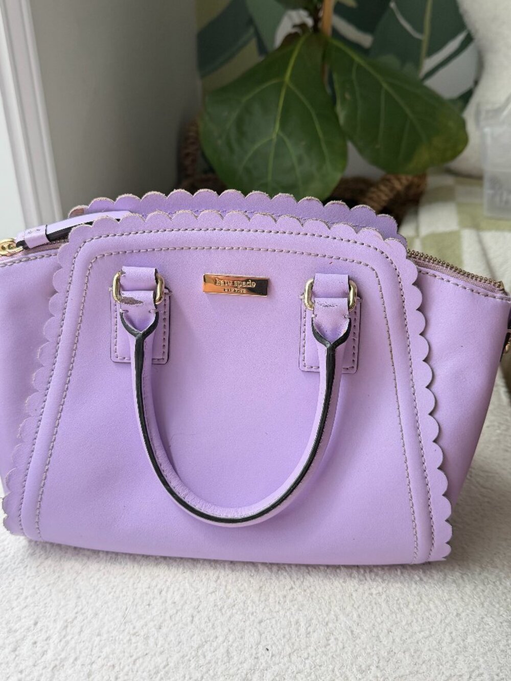Kate Spade Lavender Scalloped Purse w/ Crossbody Strap